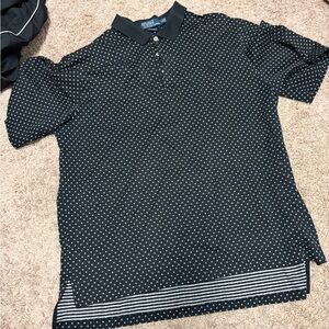 Ralph Lauren Polo Shirt Black With white dots